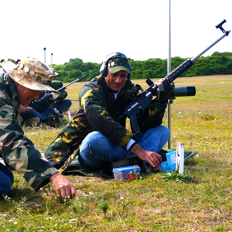 RANRRC's Rick and John discussing tactical tactics on 300m firing line at Malabar Rifle Range